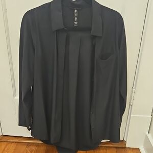 Athleta Black Long Sleeve Button-Up Shirt